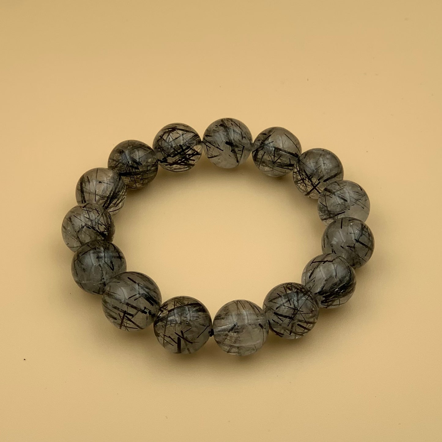 Vòng Tay Thạch Anh Tóc Đen 14mm