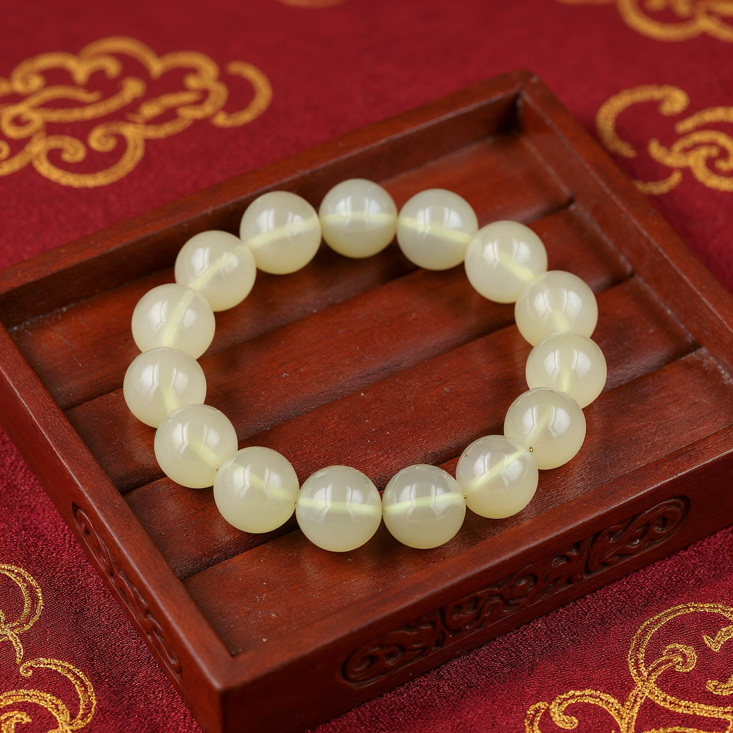 Vòng Tay Thạch Anh Tóc Xanh 14 mm