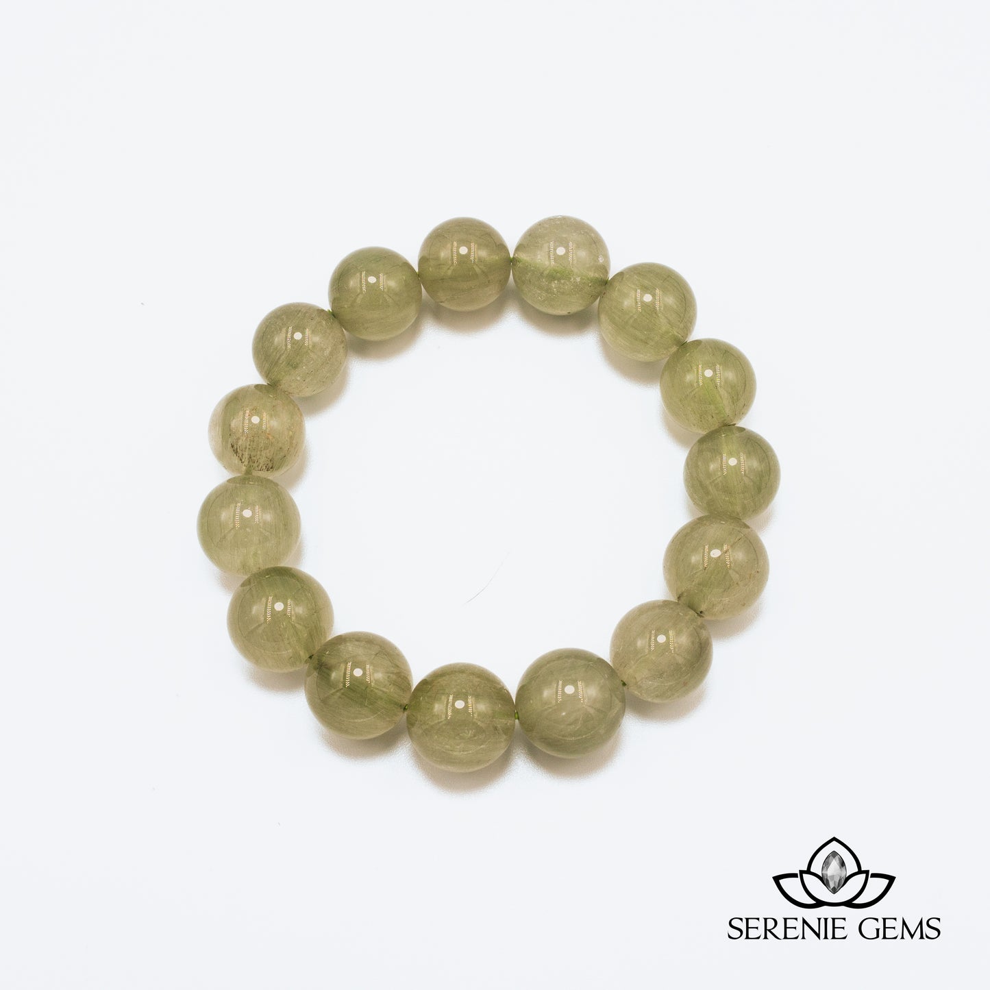 Vòng Tay Thạch Anh Tóc Xanh 14 mm