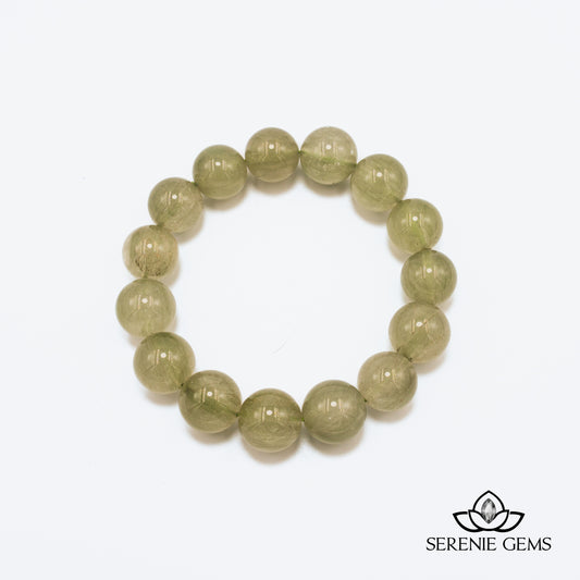 Vòng Tay Thạch Anh Tóc Xanh 14 mm