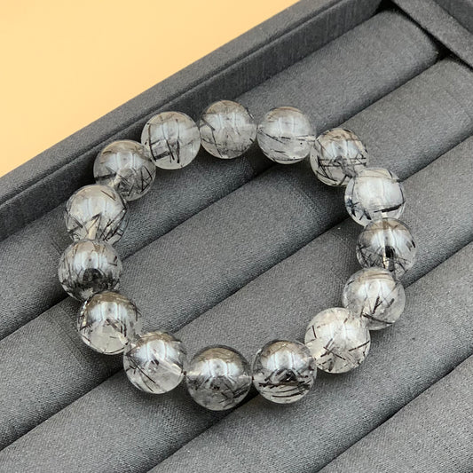 Vòng Tay Thạch Anh Tóc Đen 14mm