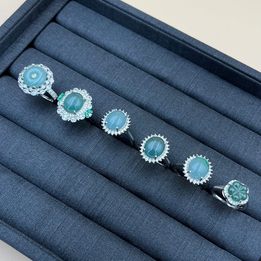 Nhẫn Ngọc Jade Khung Hợp Kim