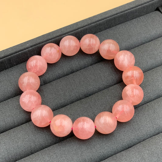 Vòng Tay Thạch Anh Hồng 14 mm