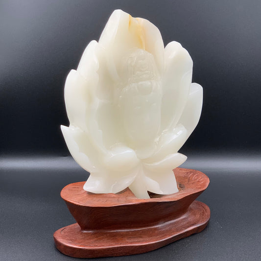 Tượng Phật A Di Đà Hoàng Long Đế Gỗ 15 cm