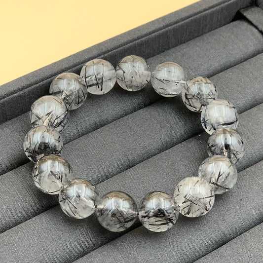 Vòng Tay Thạch Anh Tóc Đen 14mm