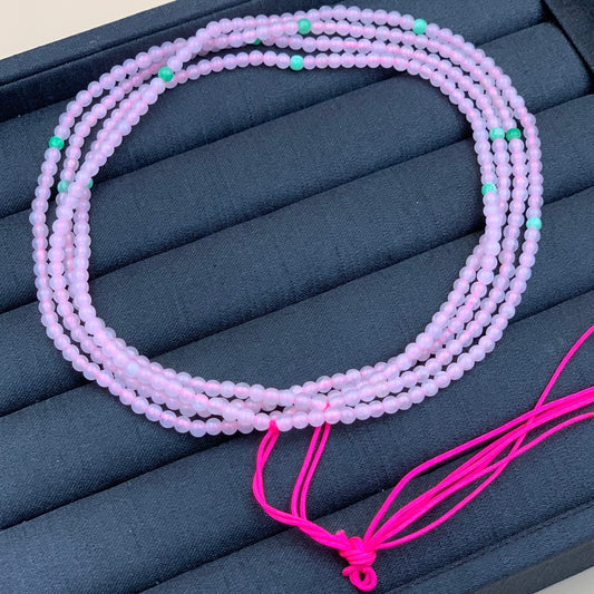 Vòng Dây Chuyền Ngọc Thạch Hồng Nhí 3 mm